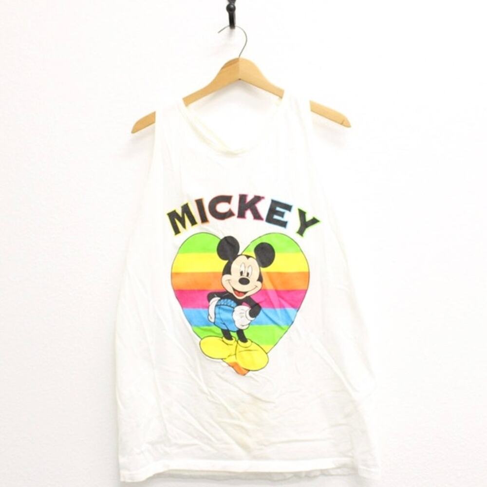 Vintage Walt Disney Mickey Mouse Rainbow Tank Top Large